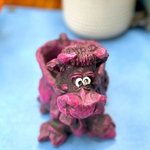 70’s Russ Berrie & Co. Purple Cow Clay Planter